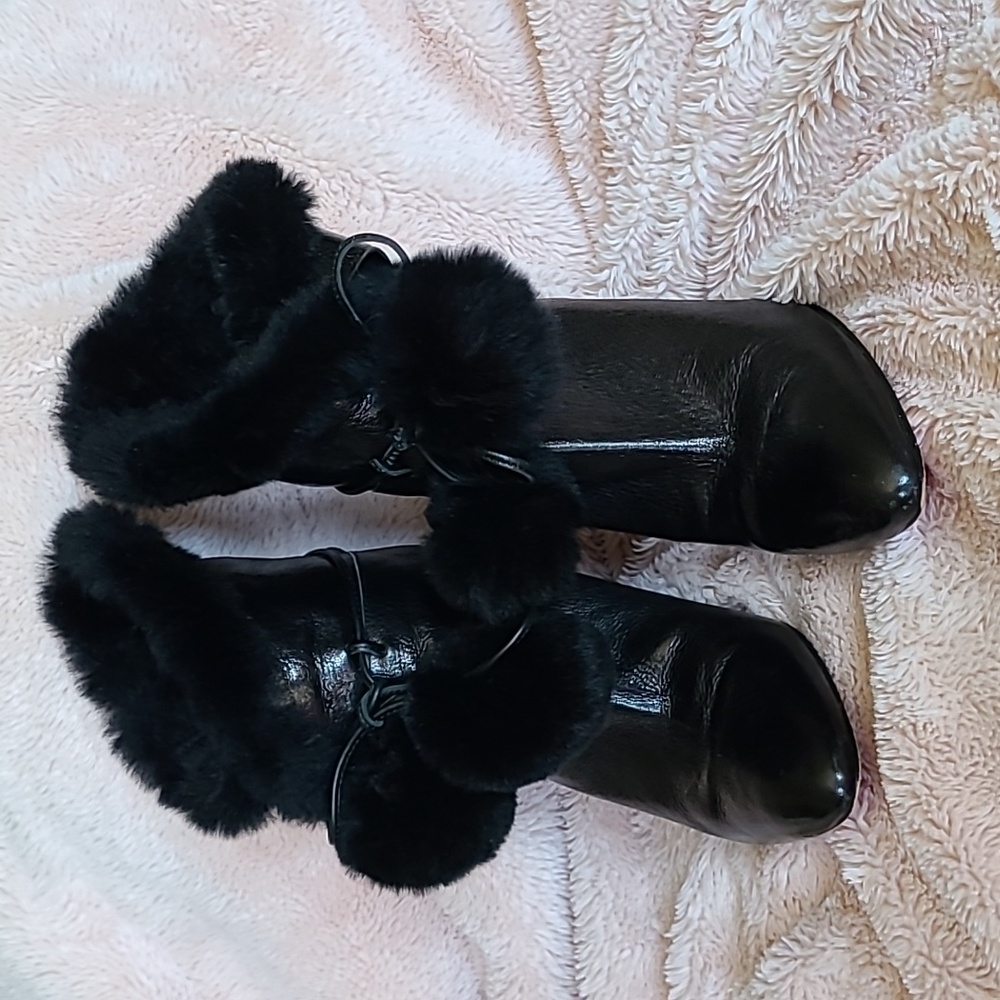 Betsey Johnson mud calf fur trimmed boots